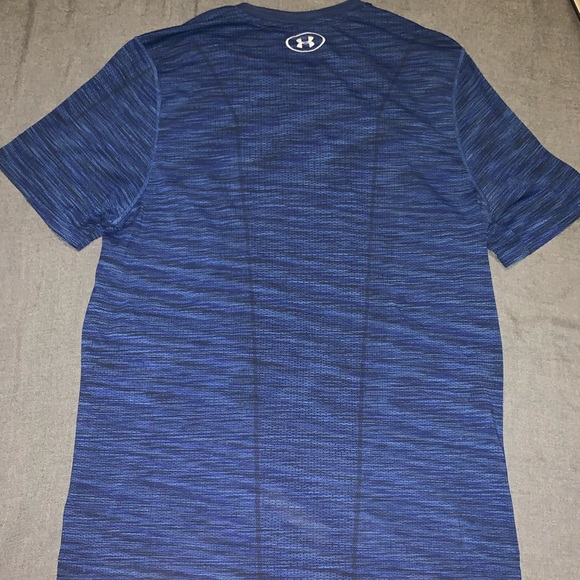 Under Armour Threadborne Dark Blue Short Sleeve Shirt - Picture 2 of 3